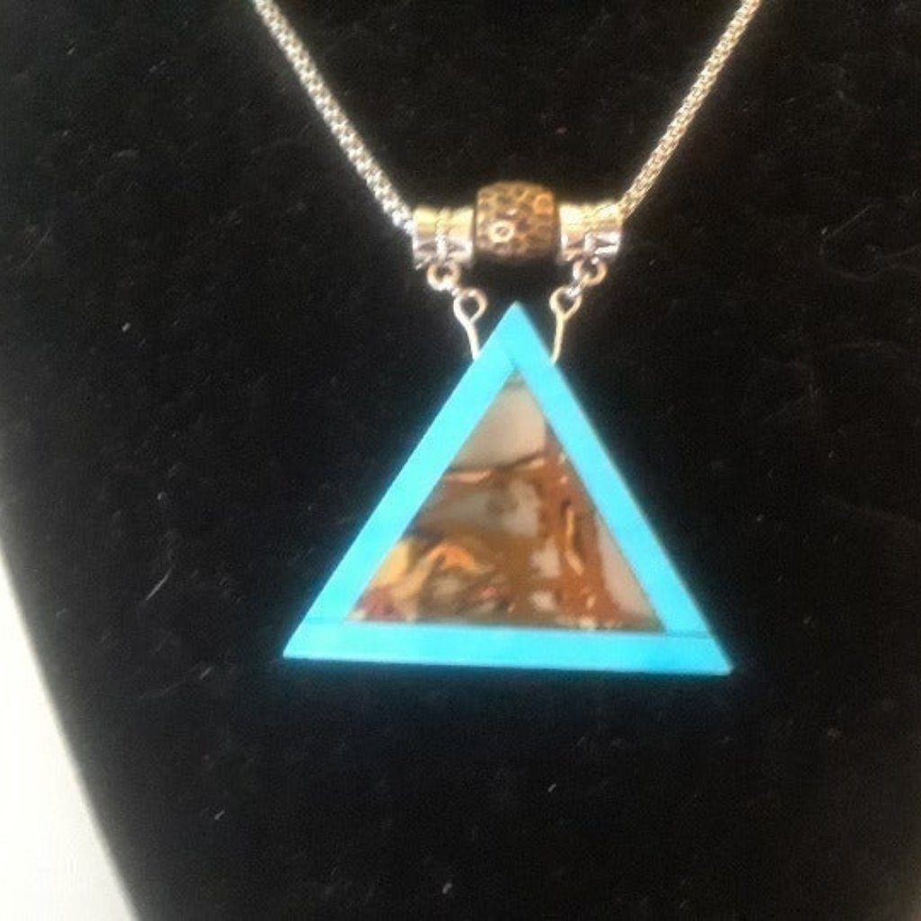 Red Creek Jasper Intarsia Pendant Z627 18$